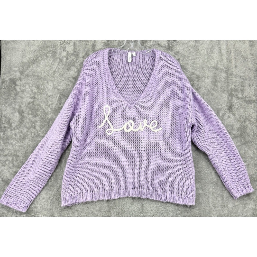 Elan Sweater Womens Size M Love Merino Wool Blend Chunky Knit Pullover Slouchy